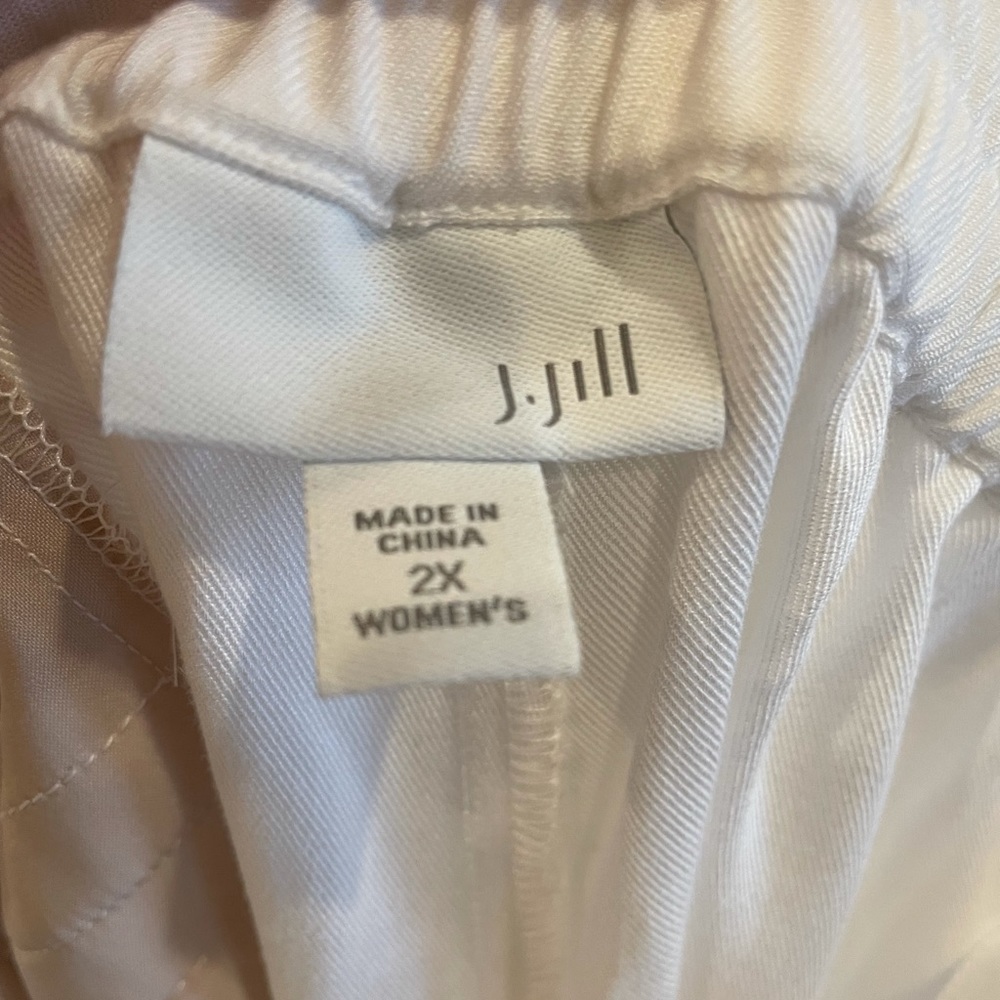 J. Jill White Wide-Leg Pull-On Cropped Pants - Picture 3 of 5